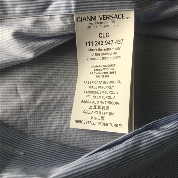 Versace Collection Shirt Cotton Sz L - Picture 4 of 9
